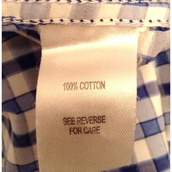 Johnston & Murphy Shirt Men M Blue Check Plaid Slim Fit Button Up Flip Cuff - Picture 11 of 11